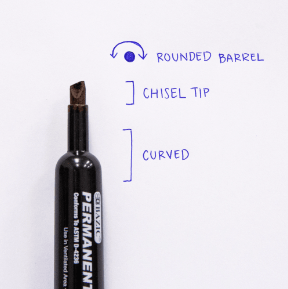 Black Chisel Tip Desk Style Permanent Markers (3/Pack)